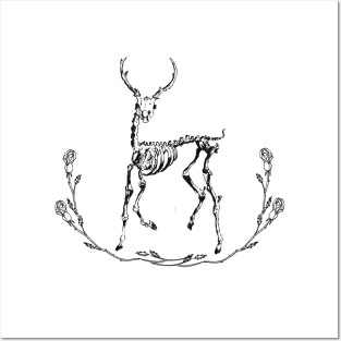 Skeleton deer design Posters and Art